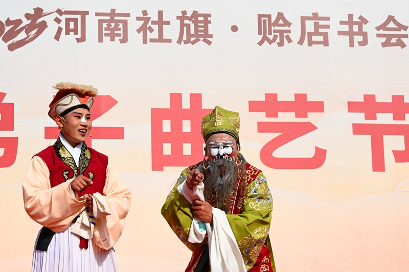 曲艺艺人在赊店书会上表演。申鸿皓摄