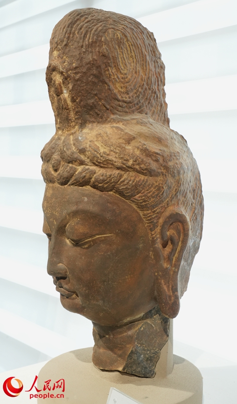 龙门石窟数字化展厅内数字3D打印造像。人民网记者 尚明桢摄 