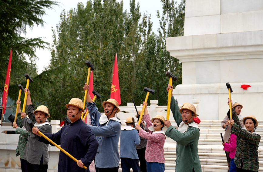 《红旗渠往事》演出现场。红旗渠景区供图