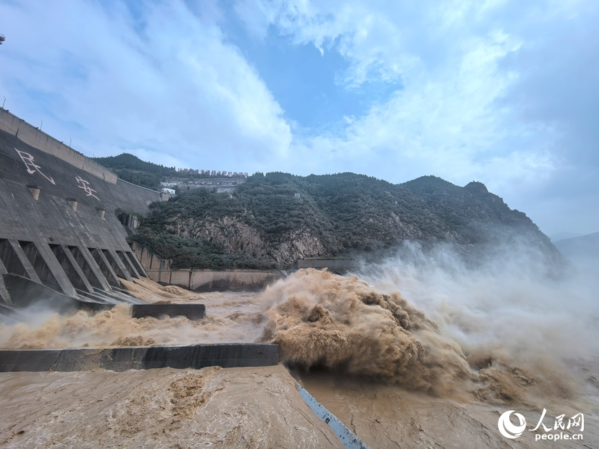 黄河三门峡水利枢纽泄洪现场。人民网记者 时岩摄