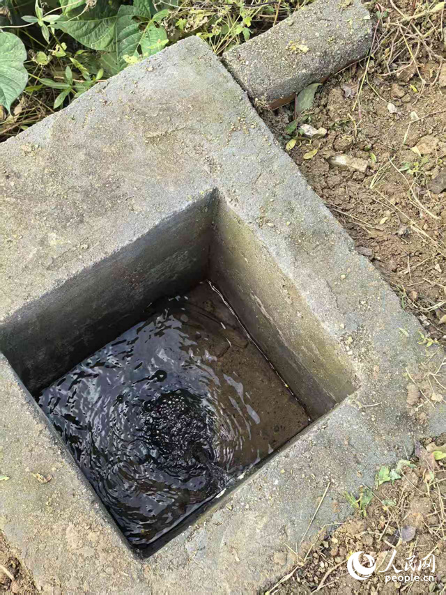 经过处理的污水变得清澈。人民网记者 于思远摄