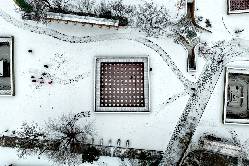 雪中的地坑院落。何东阁摄