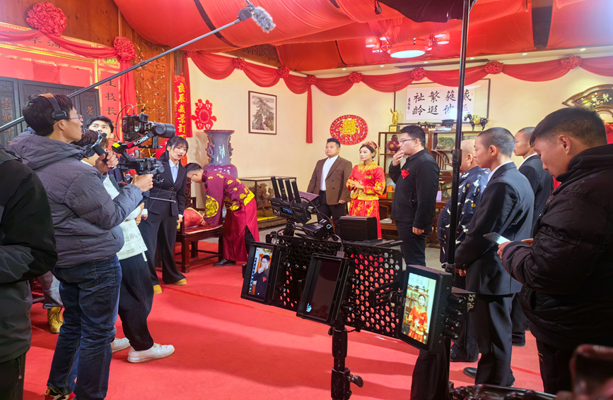 短剧拍摄现场。（资料图）