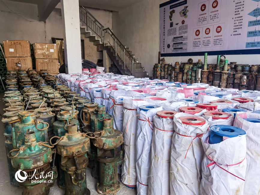 虞城县农田机井网点维修服务站内物资配备充足。人民网记者 尚明桢摄