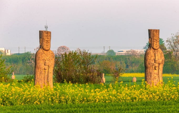 河南巩义：一眼越千年 宋陵与春日繁花同框入画