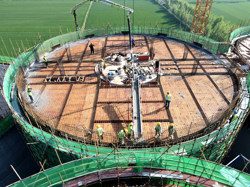 郑州粮储项目开始大直径筒仓空气夹层施工。中交一公局七公司供图